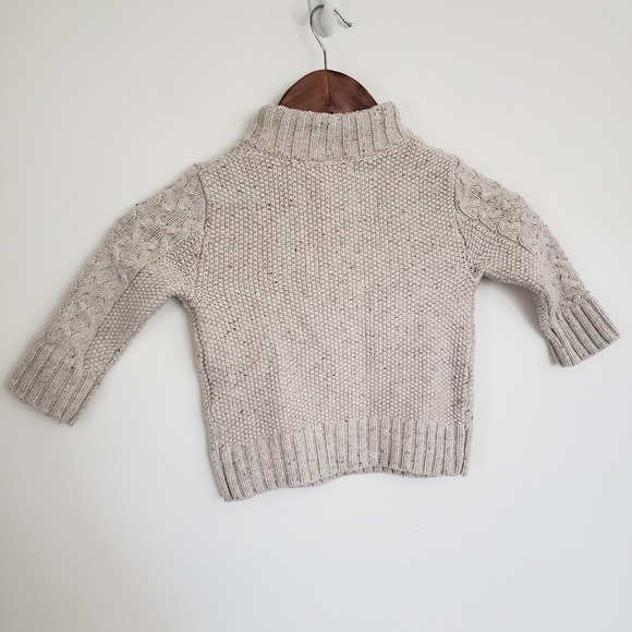 🌞SOLD🌞 Cat & Jack Cable Knit Fisherman Sweater Pullover Size 18 Month Oatmeal - Picture 5 of 10